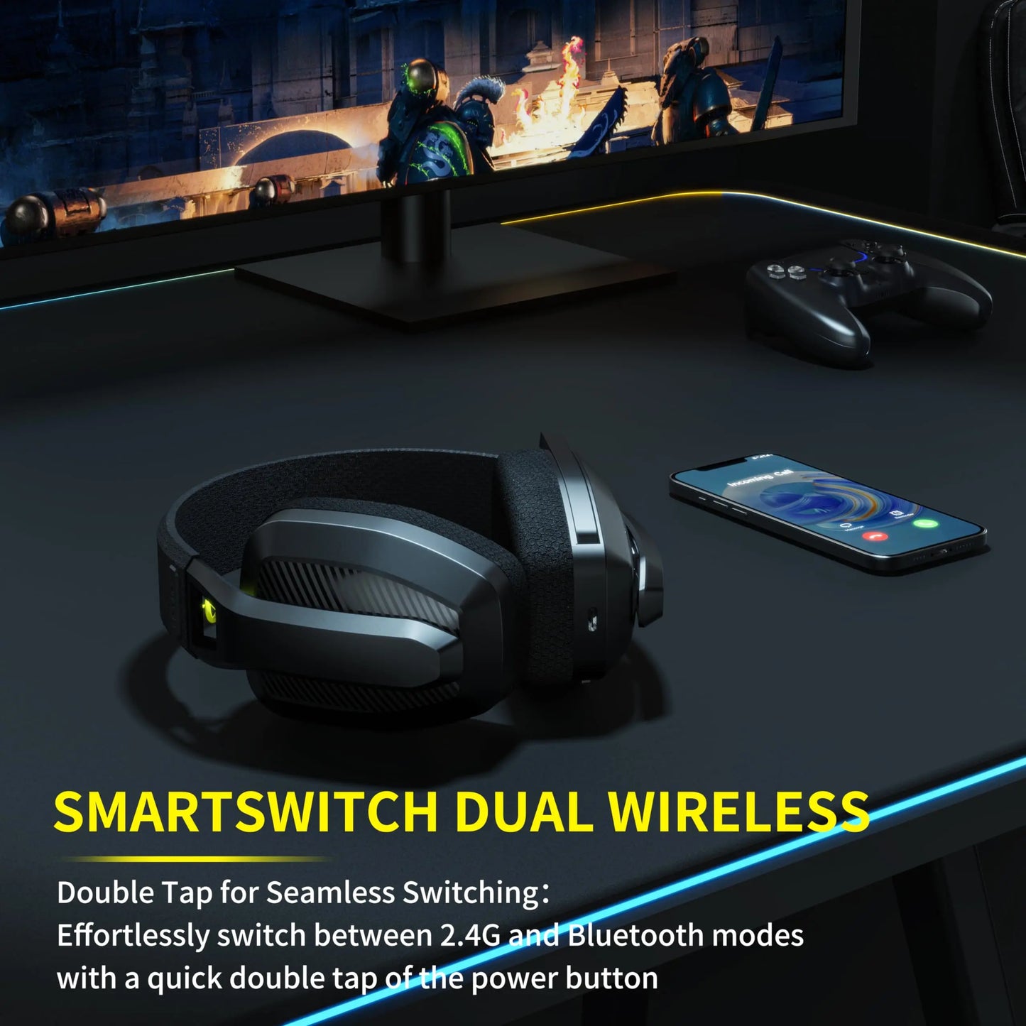 Wireless Gaming Headset with Mic for PC, PS5 & PS4
