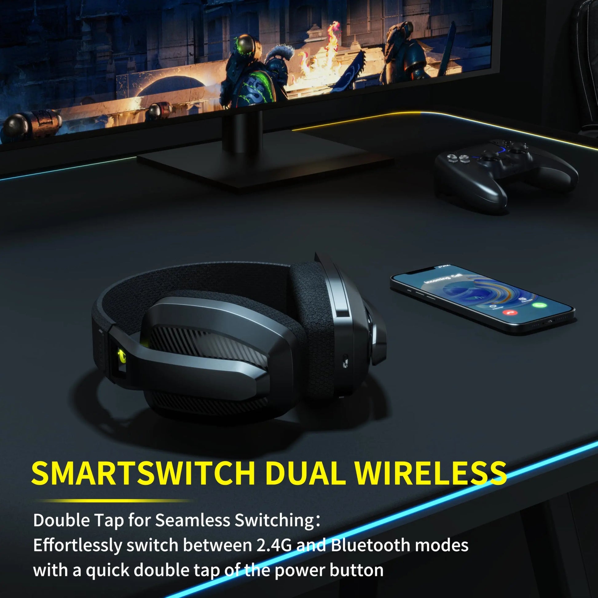 Wireless Gaming Headset with Mic for PC, PS5 & PS4