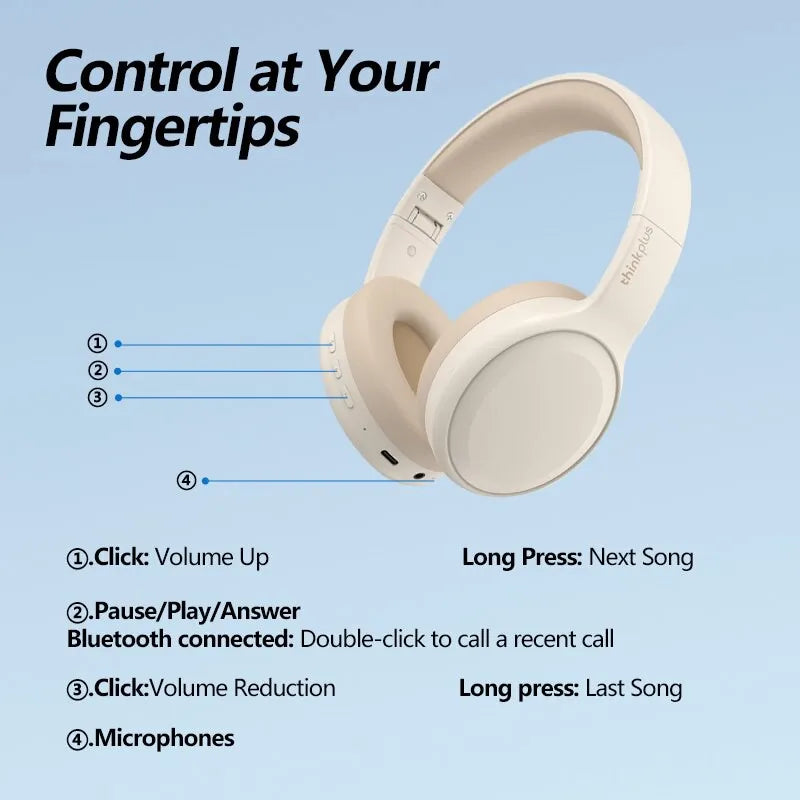 Bluetooth 5.3 Wireless Gaming Headphones with Mic
